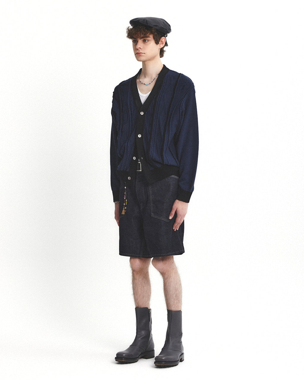 Eastlogue - Asymmetrical Cable Cardigan (D.navy) product image 4 | TRAB K-Fashion Australia
