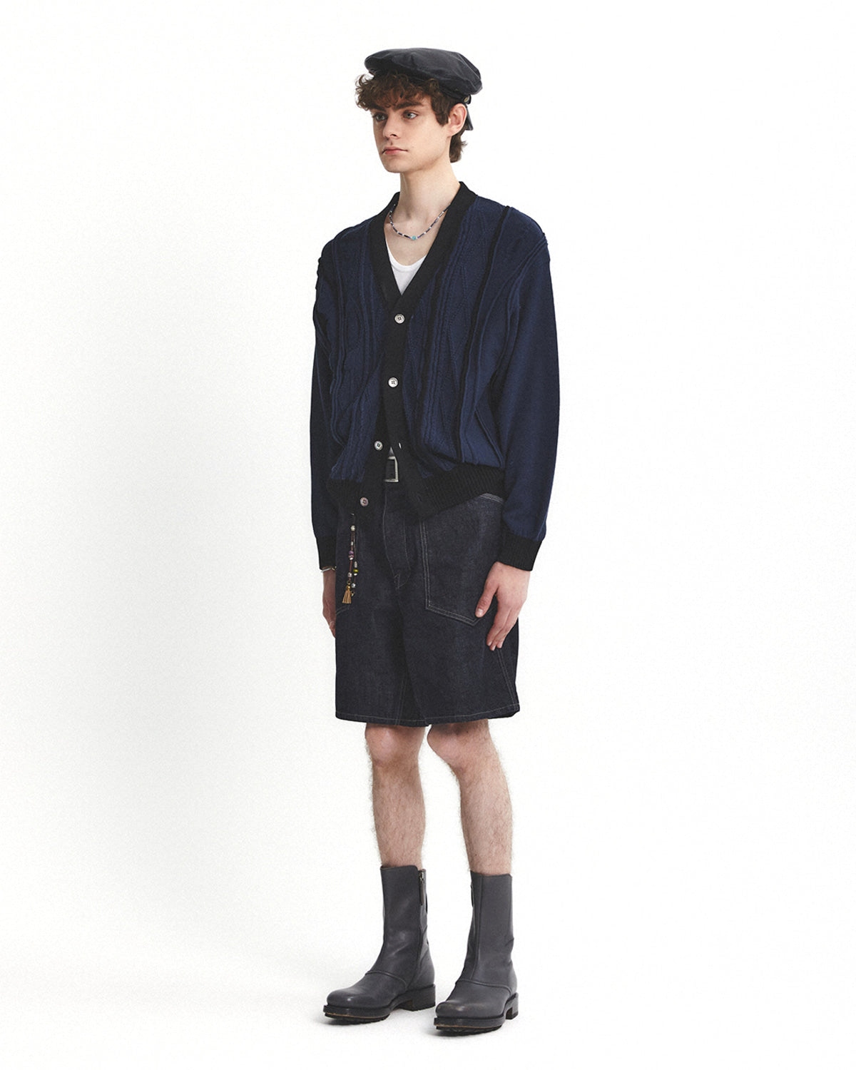 Eastlogue - Asymmetrical Cable Cardigan (D.navy) product image 4 | TRAB K-Fashion Australia