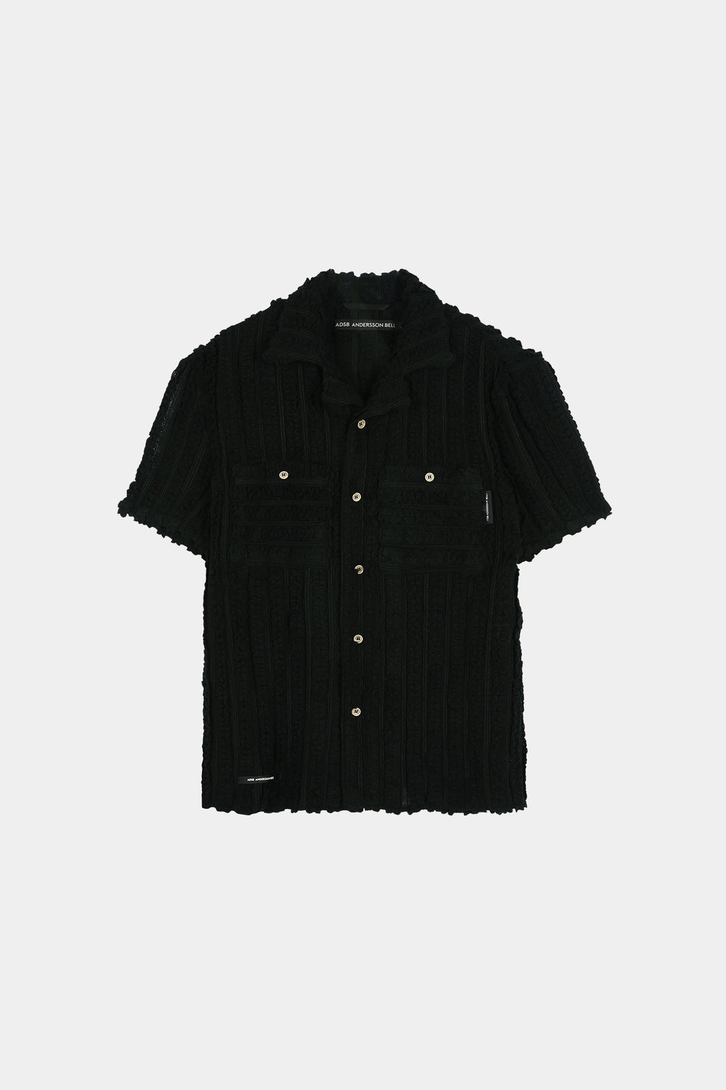 Andersson Bell - Kenley Knitted Open Collar Shirt (Black) product image 7 | TRAB K-Fashion Australia