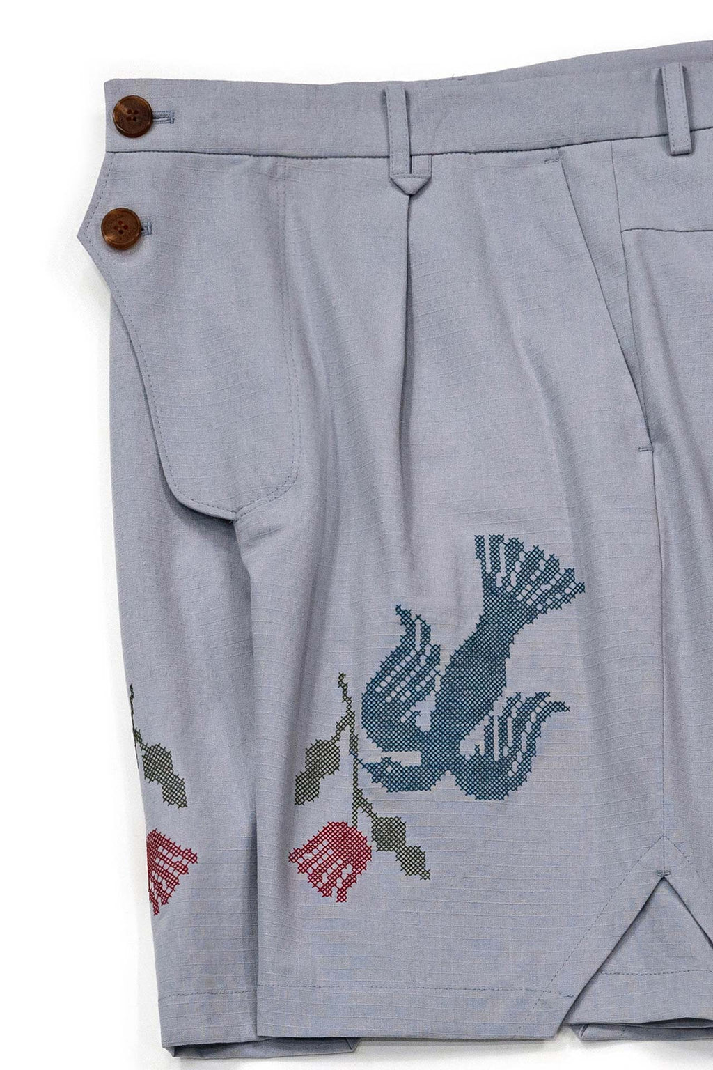 Ioedle - Migratory Bird Cross-Stitch Shorts (Sky Blue) product image 7 | TRAB K-Fashion Australia