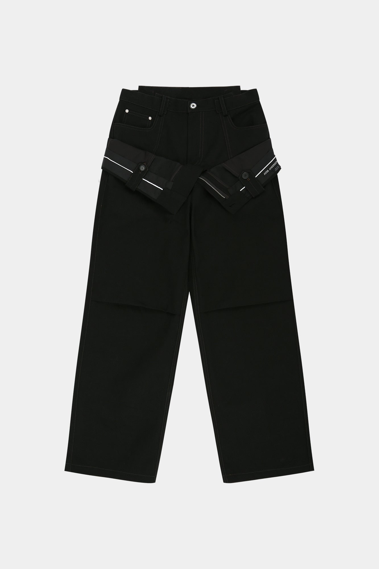 Andersson Bell - Double Waistband Wide-Leg Trousers (Black) product image 11 | TRAB K-Fashion Australia