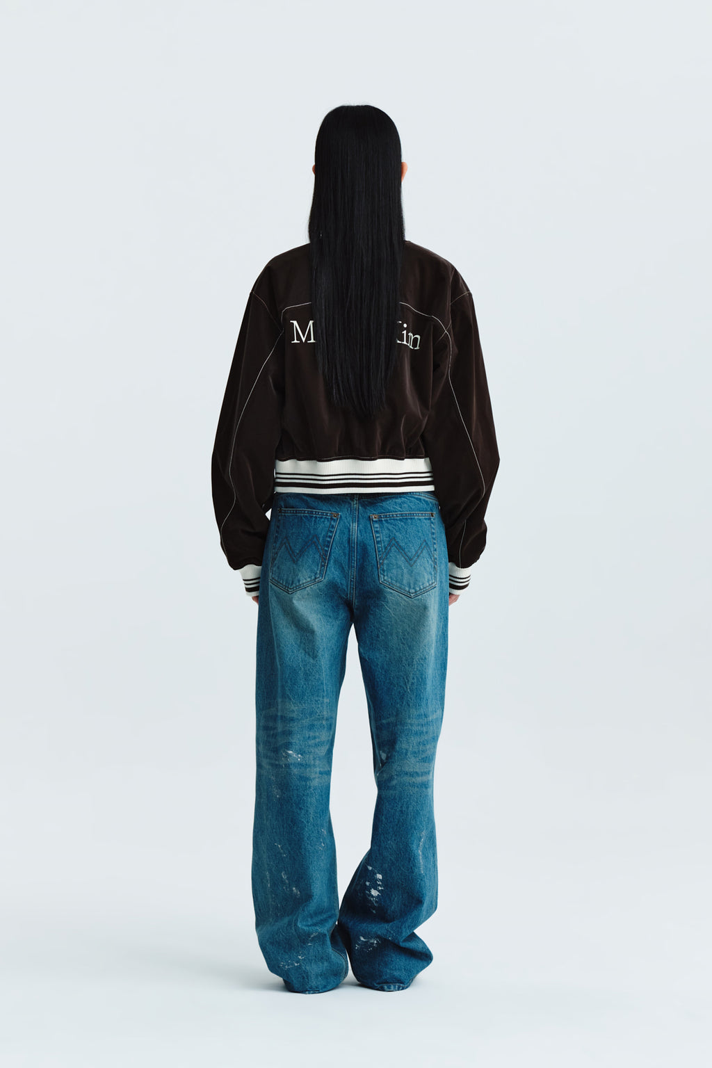 Matin Kim - Foil Detail Denim Baggy Pants (Blue) product image 7 | TRAB K-Fashion Australia
