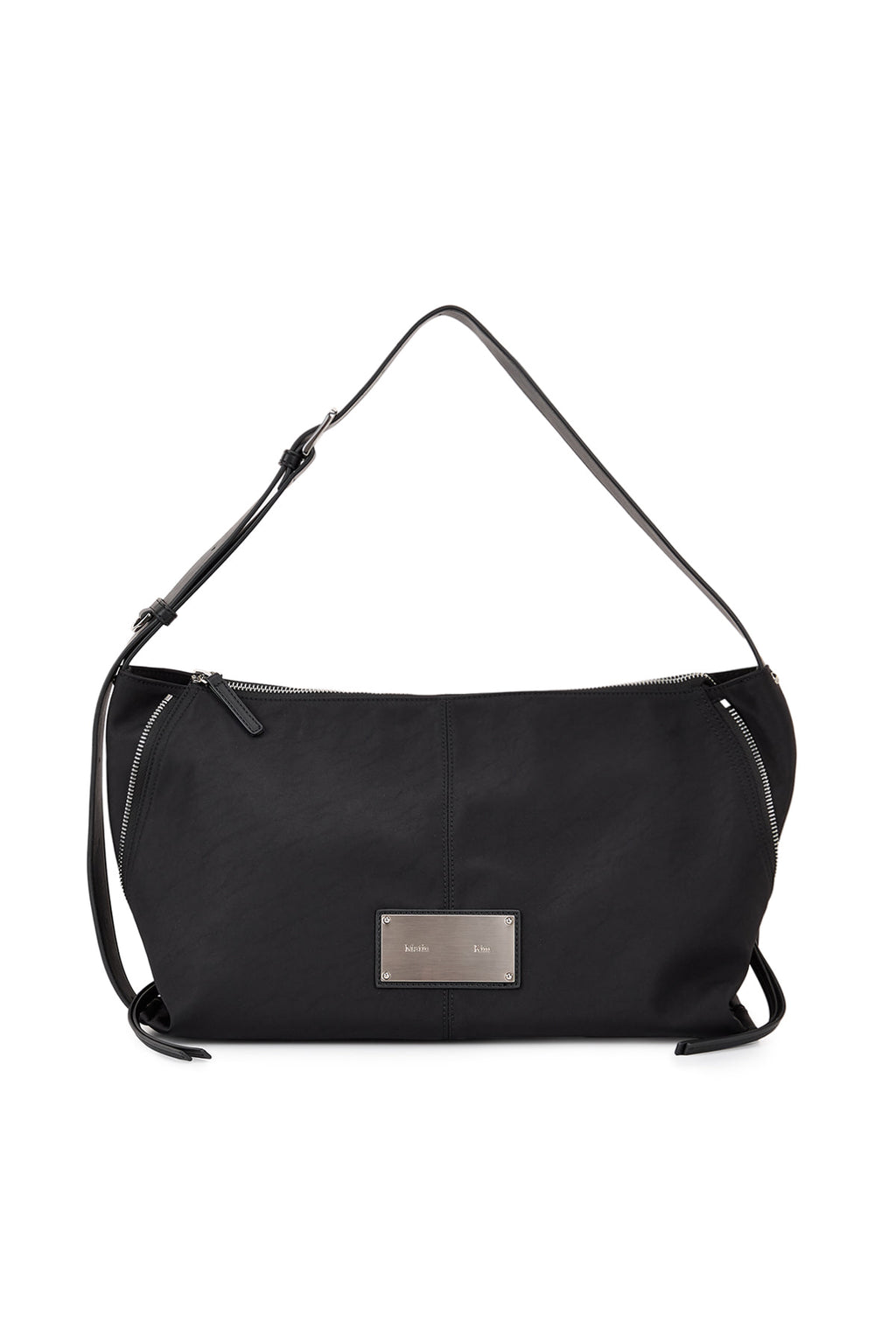 Matin Kim - Side Zipper Fabric Shoulder Bag (Black) product image 1 | TRAB K-Fashion Australia