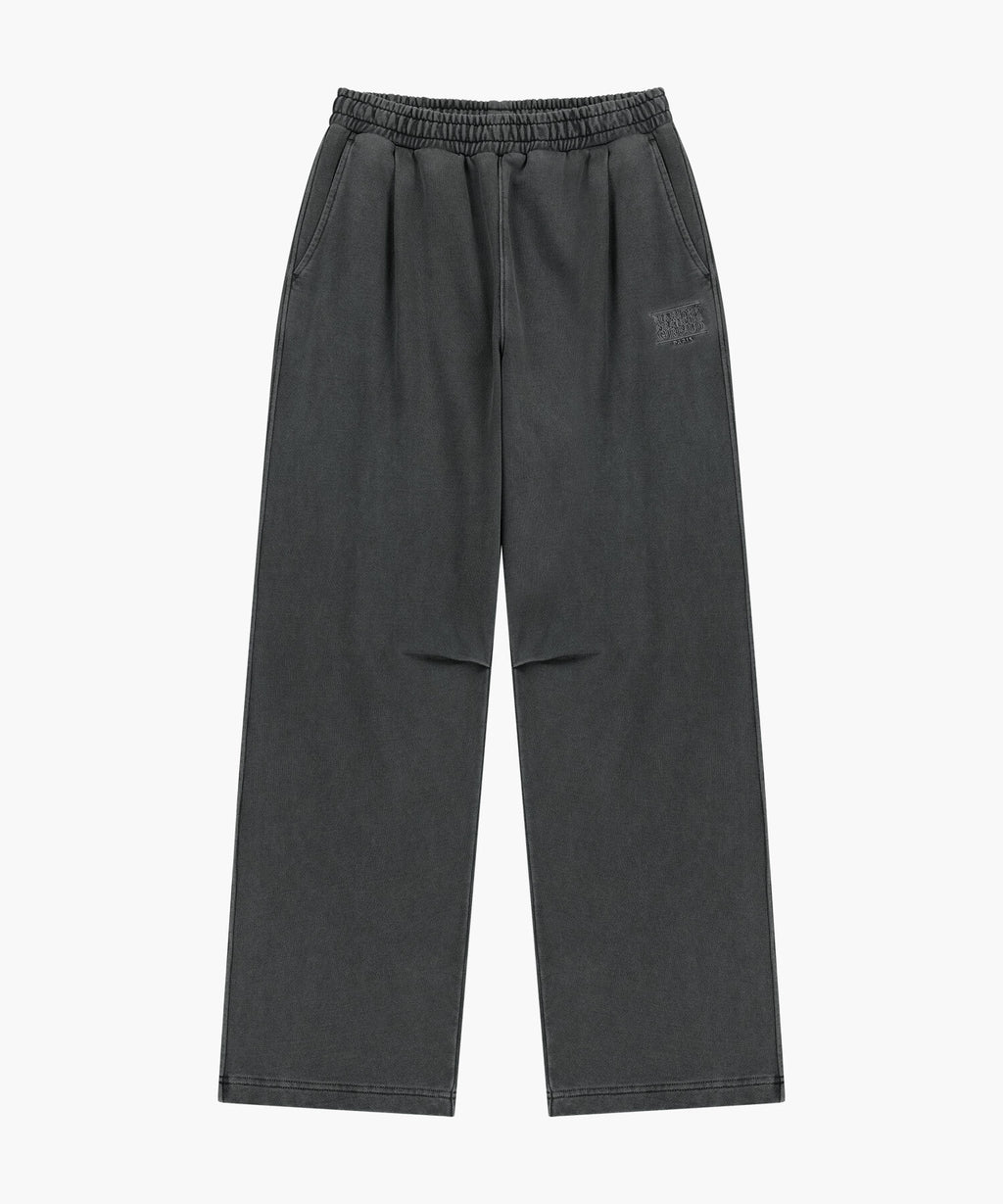 Marithe & Francois Girbaud - Outline Classic Logo Dyeing Tuck Wide Sweat Pants (Charcoal) product image 6 | TRAB K-Fashion Australia