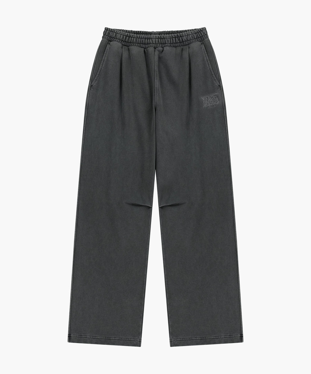 Marithe & Francois Girbaud - Outline Classic Logo Dyeing Tuck Wide Sweat Pants (Charcoal) product image 6 | TRAB K-Fashion Australia