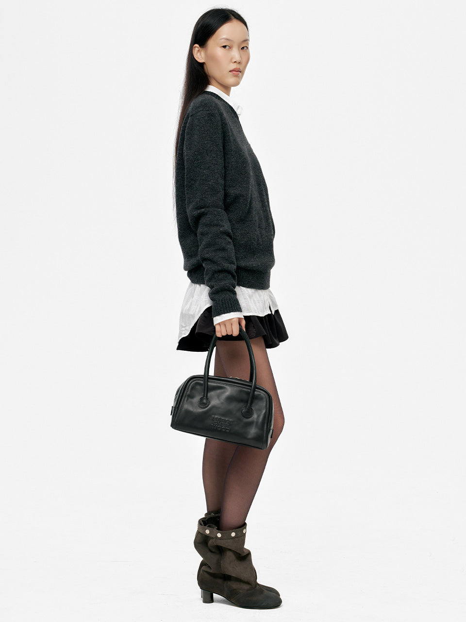 Marge Sherwood - Soft Tote (Black Pull-Up) product image 3 | TRAB K-Fashion Australia