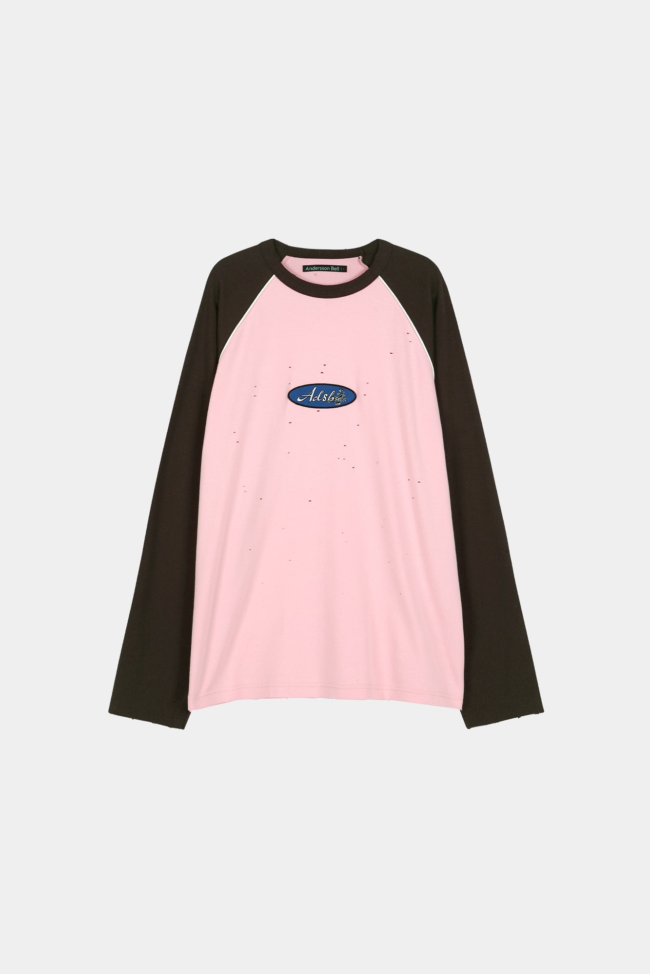 Andersson Bell - Logo Wappen Raglan L/s T-Shirt (Pink/Brown) product image 8 | TRAB K-Fashion Australia