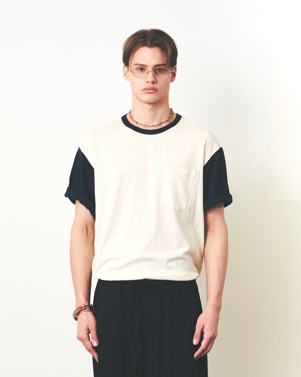 Eastlogue - Rally Club Ringer T-shirts (Cream & Navy) product image 2 | TRAB K-Fashion Australia