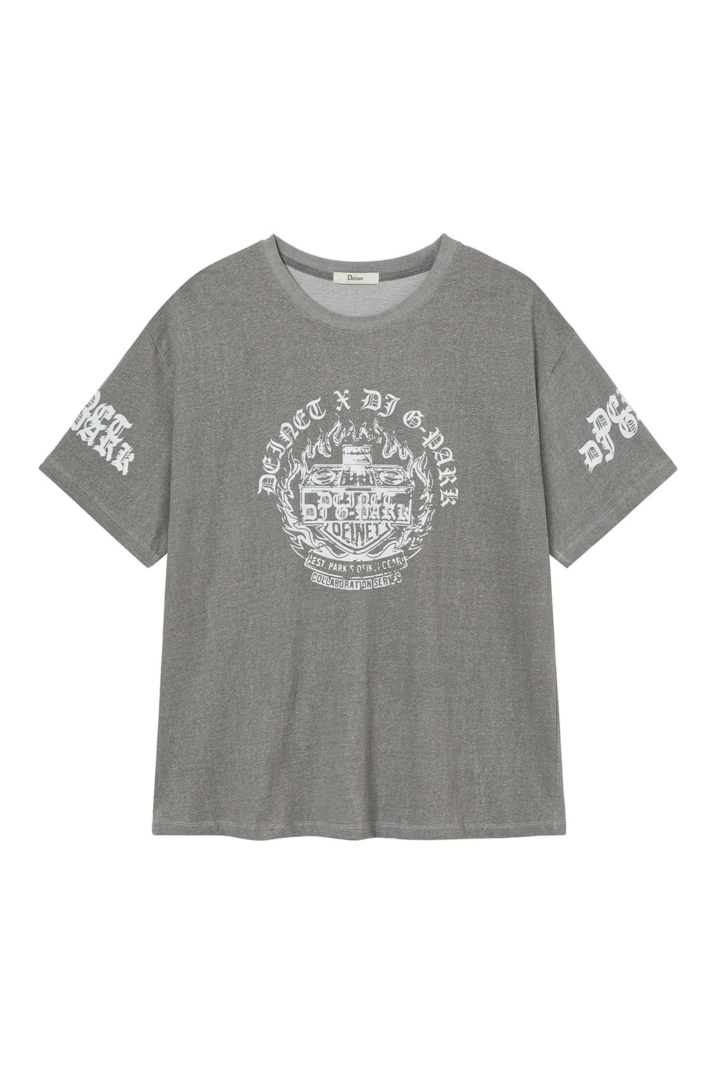 Deinet - Dj Graphic Oversized T-Shirt (Charcoal) product image 1 | TRAB K-Fashion Australia