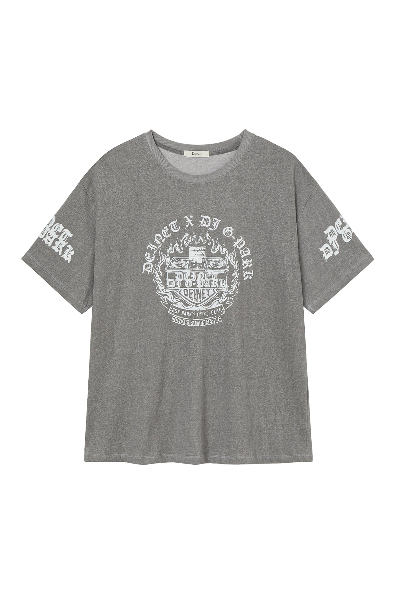 Deinet - Dj Graphic Oversized T-Shirt (Charcoal) product image 1 | TRAB K-Fashion Australia