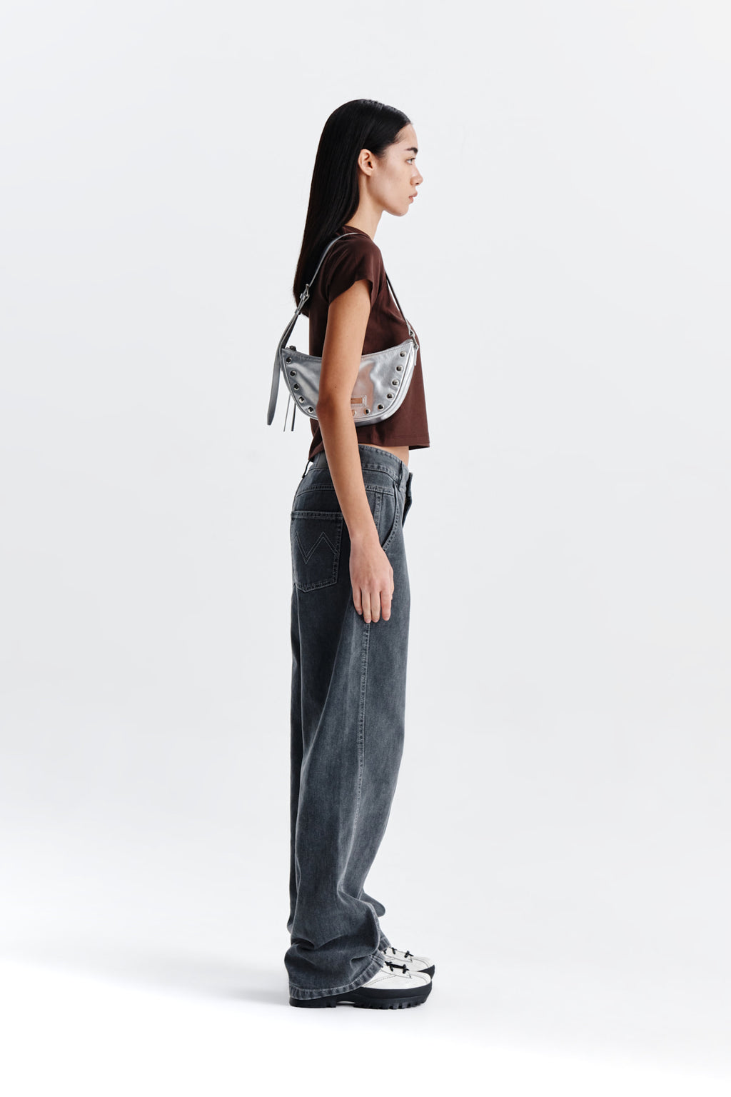 Matin Kim - Print Mixed Crop Top (Brown) product image 6 | TRAB K-Fashion Australia