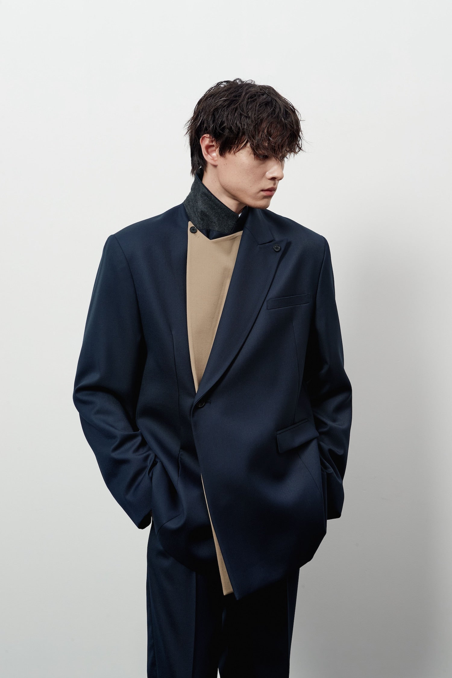 Stu - Layered Lapel Blazer (Navy) product image 13 | TRAB K-Fashion Australia