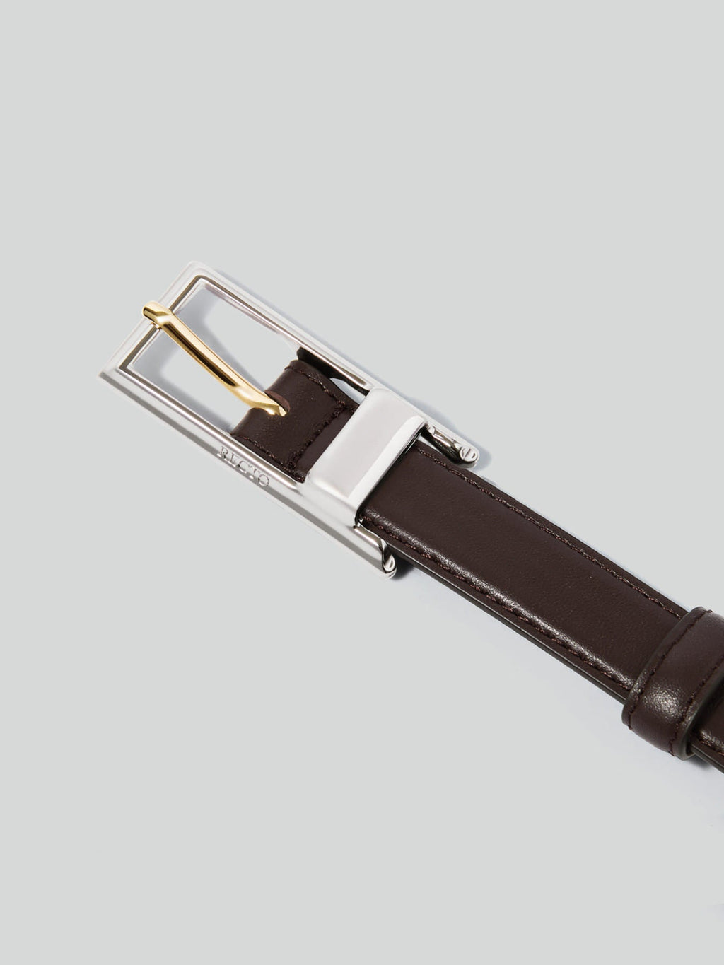 Recto - Contrast Signature Square Buckle Belt (Vintage Brown) product image 2 | TRAB K-Fashion Australia