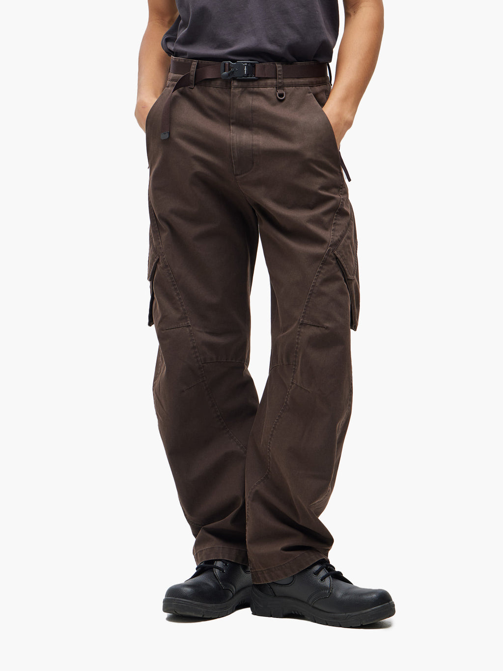 Jiyong Kim - Multi-Pocket Trousers (Brown) product image 3 | TRAB K-Fashion Australia