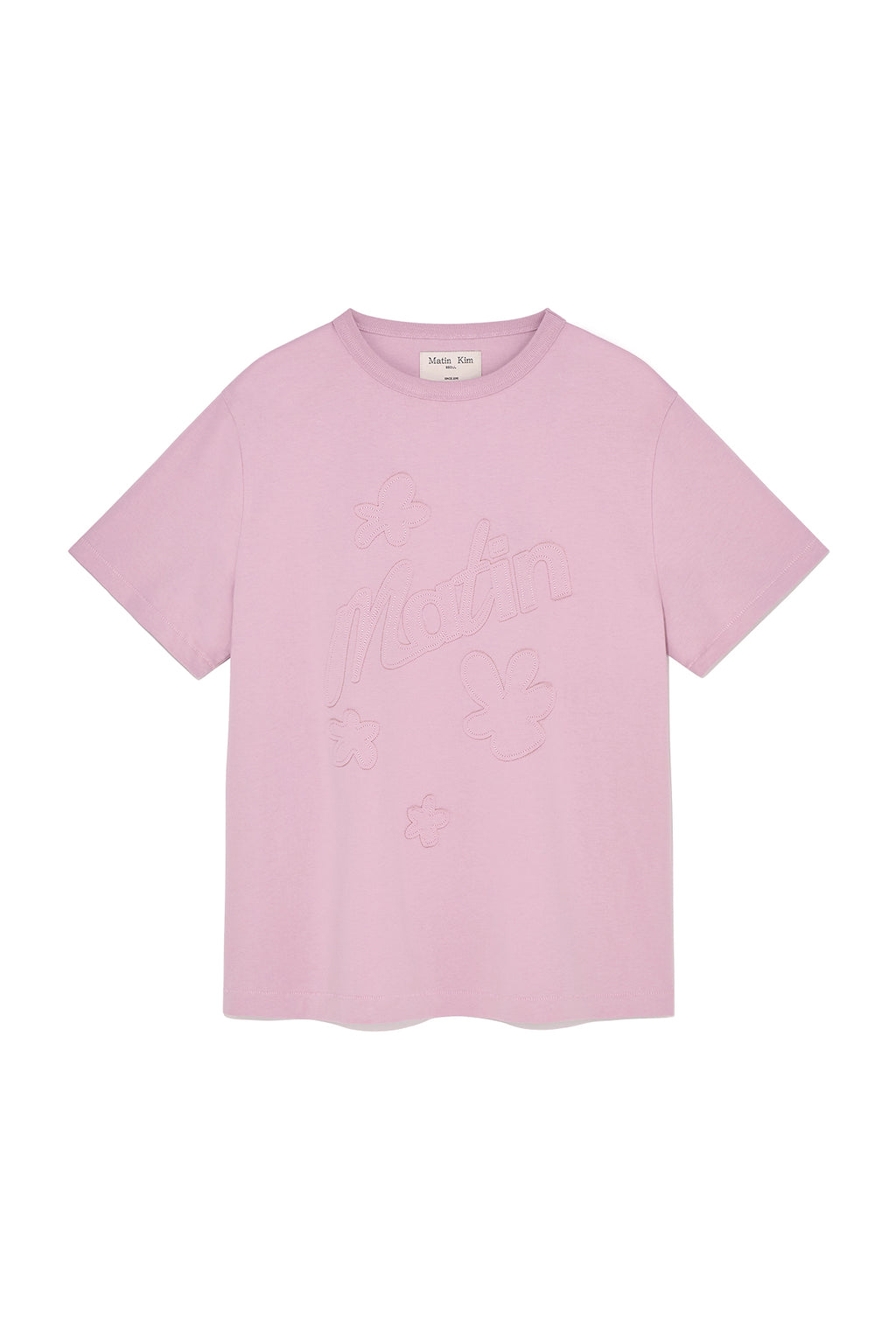 Matin Kim - Flower Applique Logo Top (Light Pink) product image 1 | TRAB K-Fashion Australia