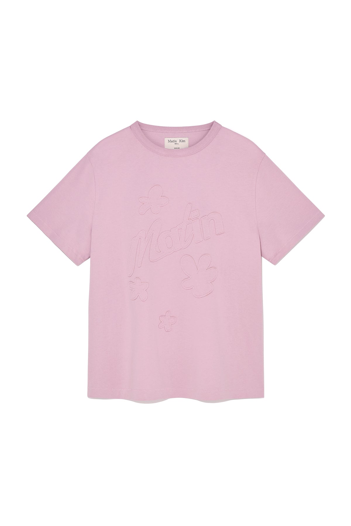 Matin Kim - Flower Applique Logo Top (Light Pink) product image 1 | TRAB K-Fashion Australia