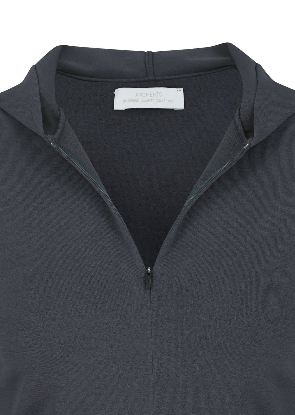 Amomento - Half Zip-up Knit Hoodie (Charcoal) product image 5 | TRAB K-Fashion Australia