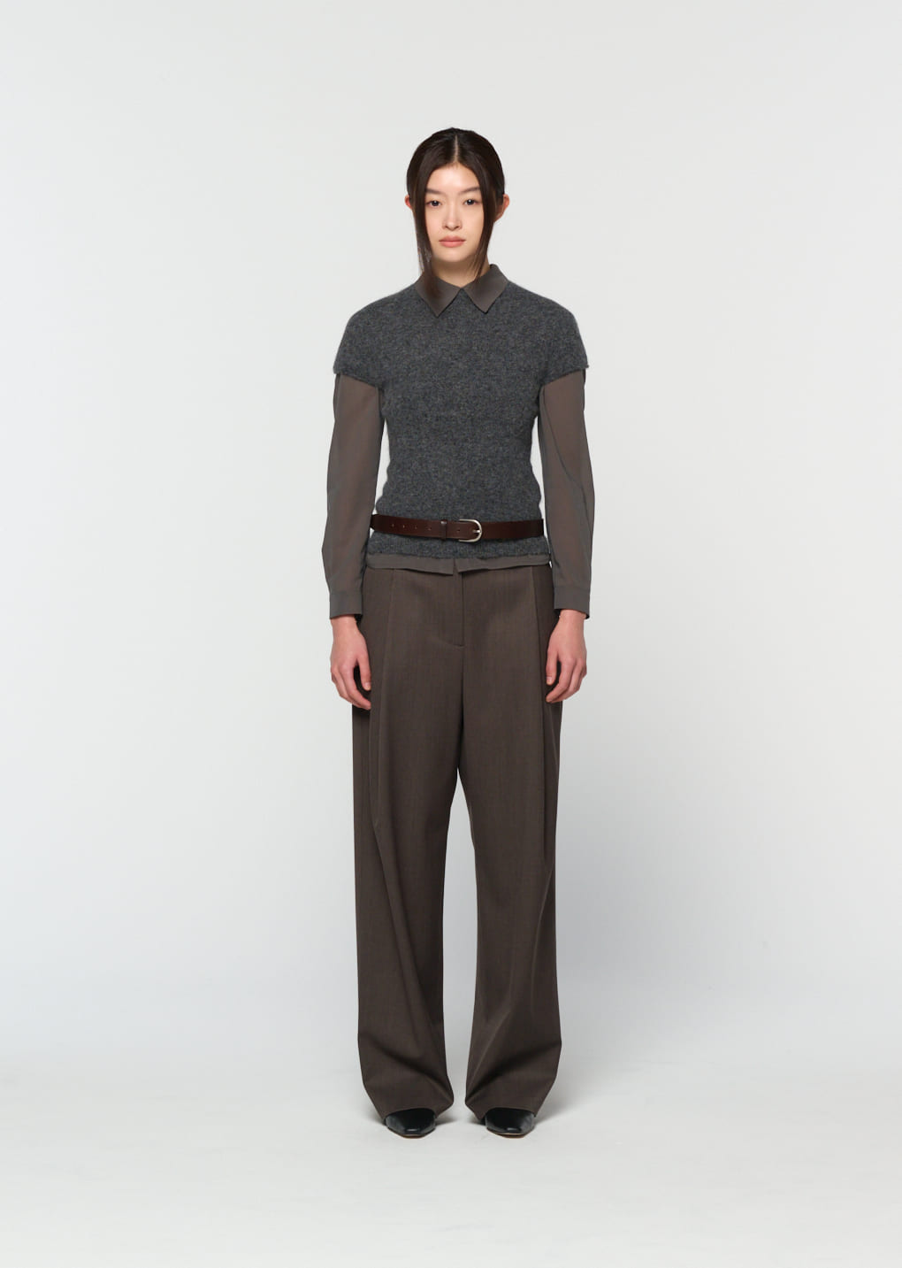 Amomento - wholegarment hairy knit top (Charcoal) product image 2 | TRAB K-Fashion Australia