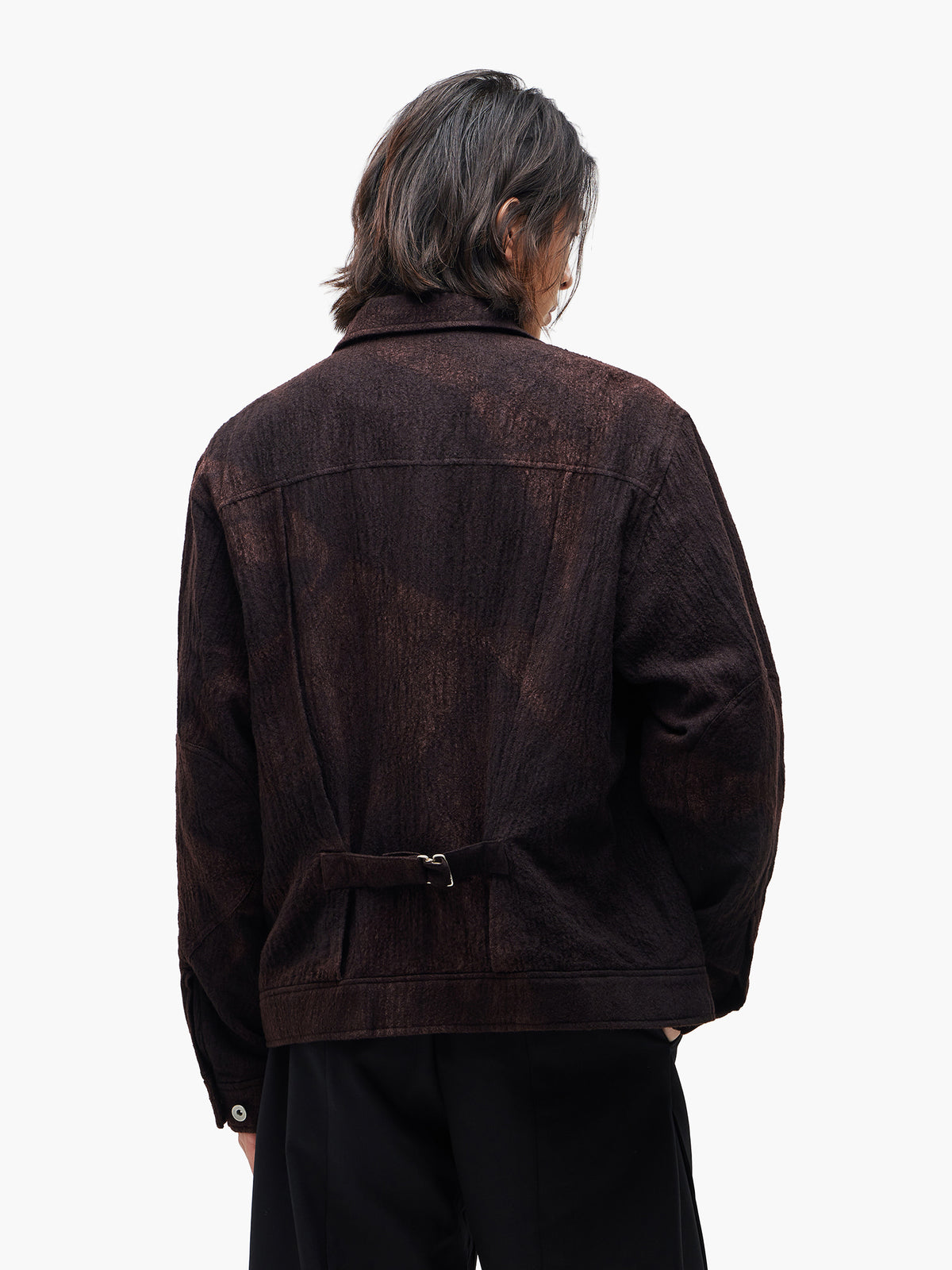 Jiyong Kim - Sun-Bleached Wool Trucker Jacket (Black) product image 5 | TRAB K-Fashion Australia