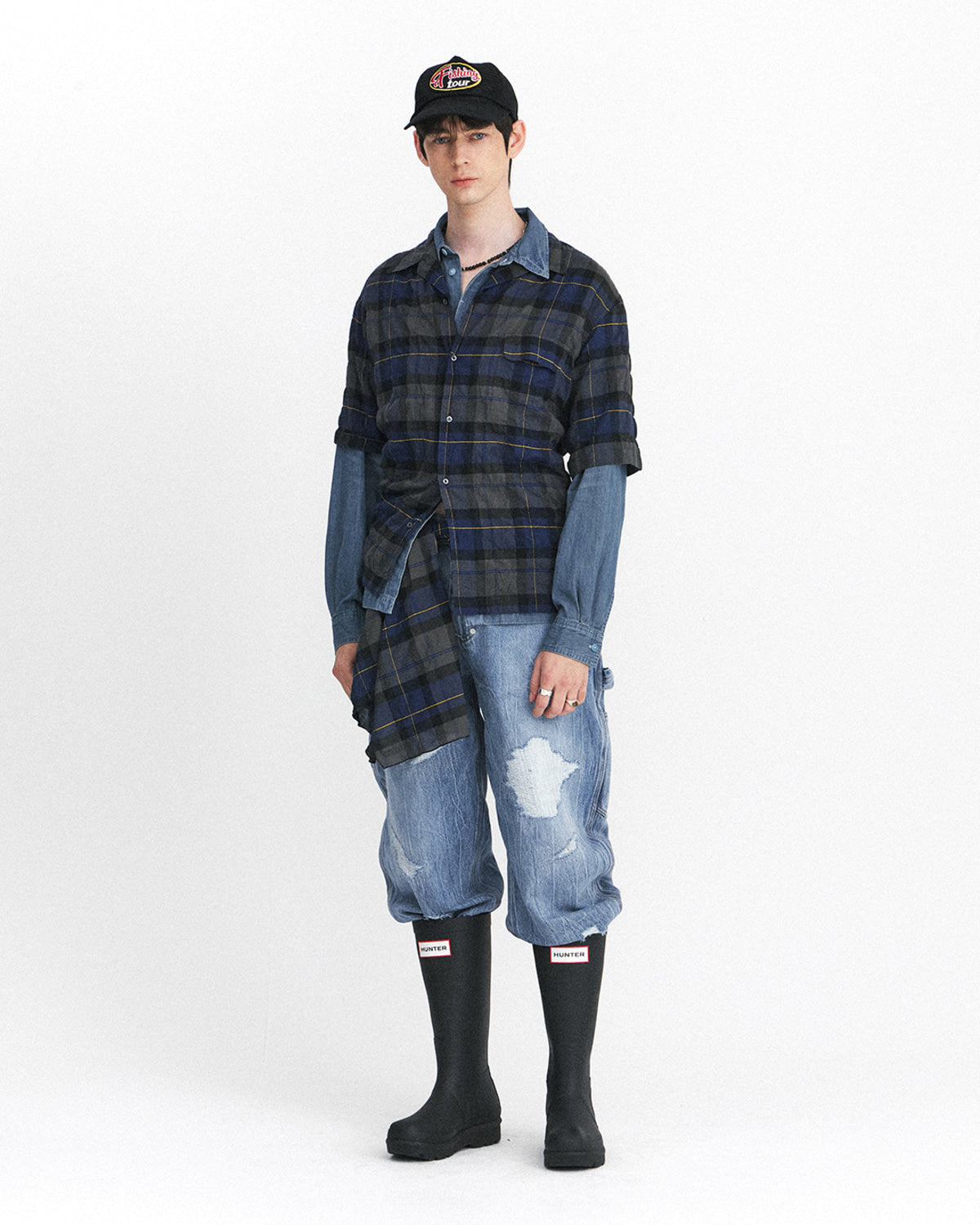 Eastlogue - Holiday Half Shirts (Blue & Grey Check) product image 1 | TRAB K-Fashion Australia