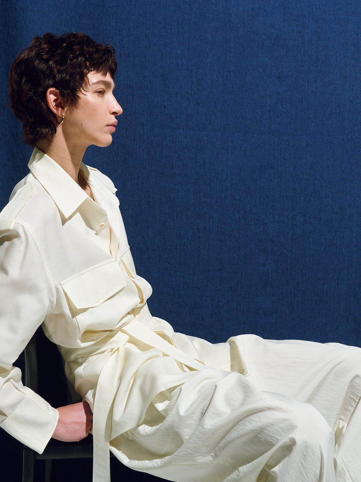 Tonywack - Silk Twill Military Field Shirt Jacket (Ivory) product image 7 | TRAB K-Fashion Australia