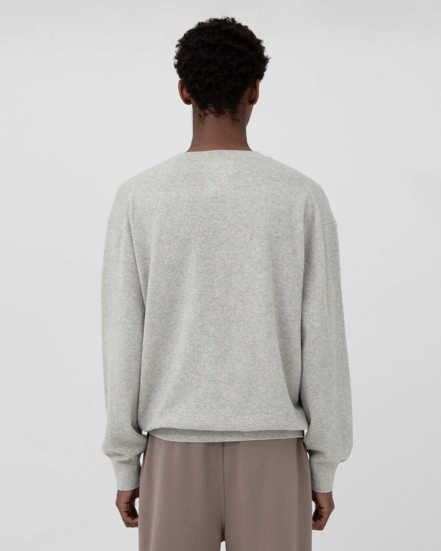 Brownyard - Extra Super Fine V Neck Knit (Light Grey) product image 2 | TRAB K-Fashion Australia