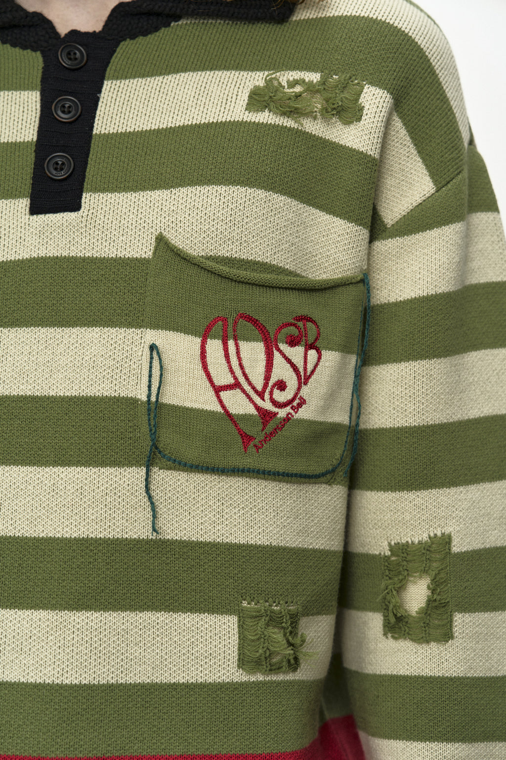 Andersson Bell - Stripe Damaged Polo Sweater (Multi) product image 6 | TRAB K-Fashion Australia