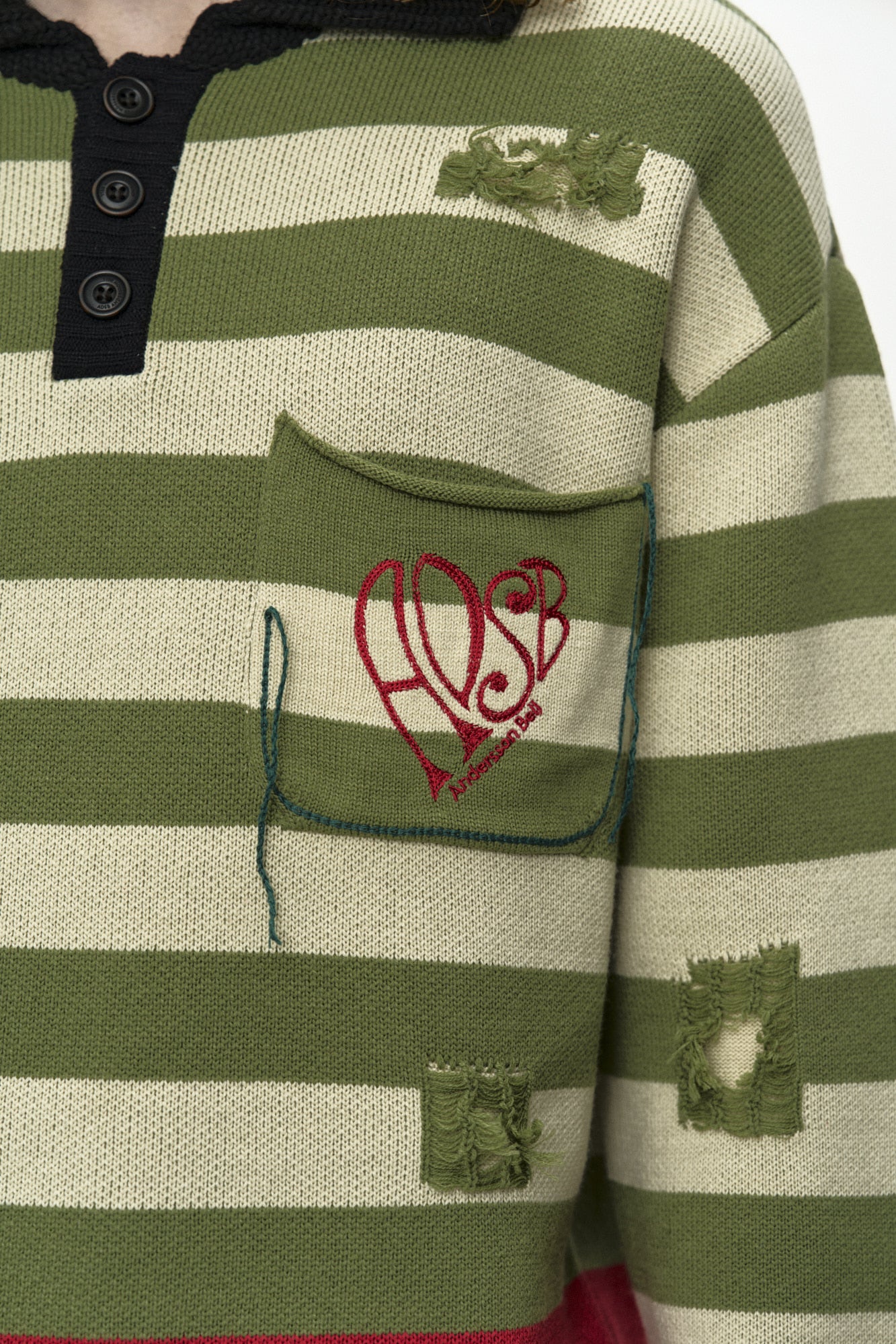 Andersson Bell - Stripe Damaged Polo Sweater (Multi) product image 6 | TRAB K-Fashion Australia