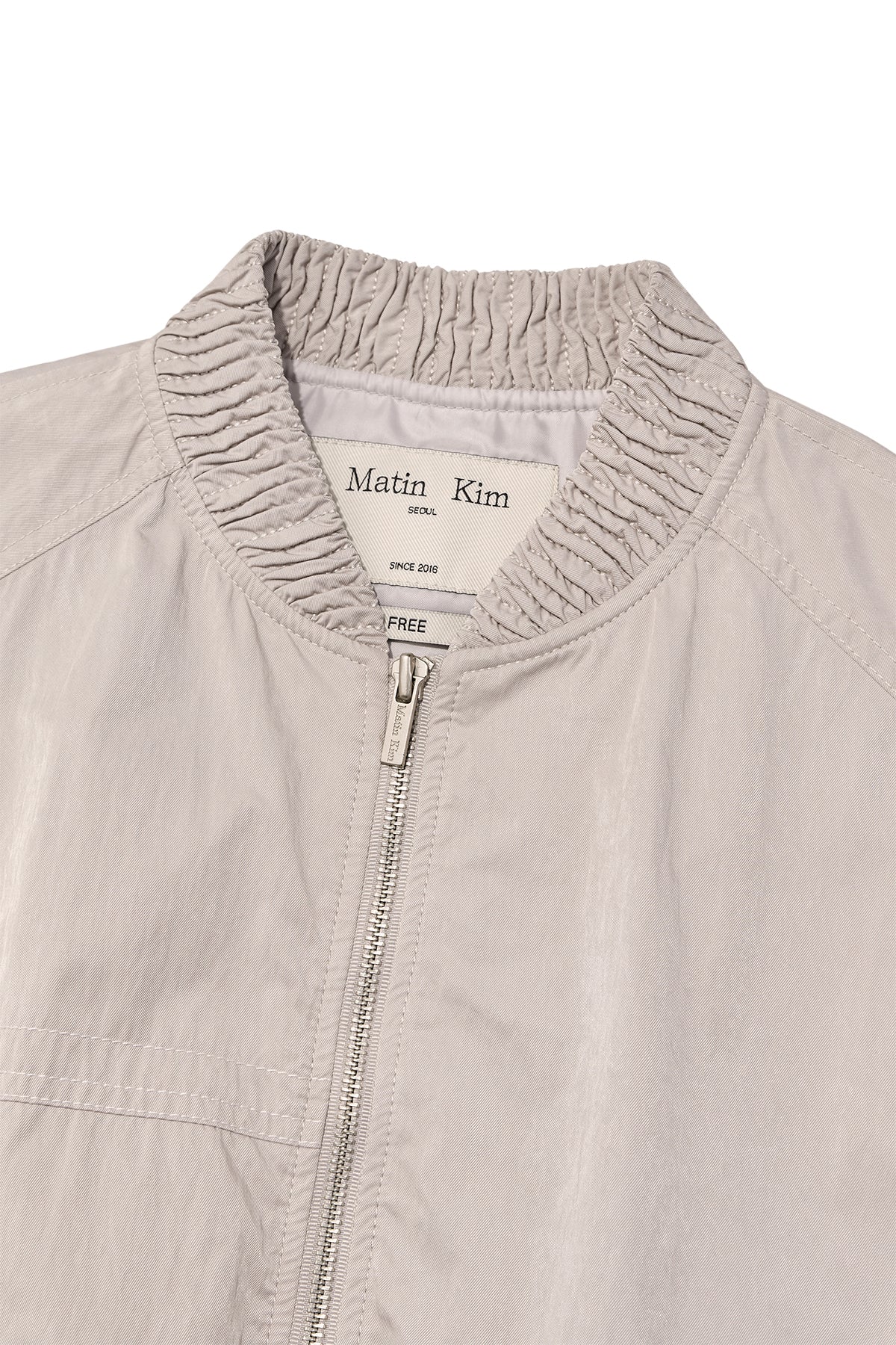 Matin Kim - Washed Volume Bomber Jumper (Light Pink) product image 3 | TRAB K-Fashion Australia