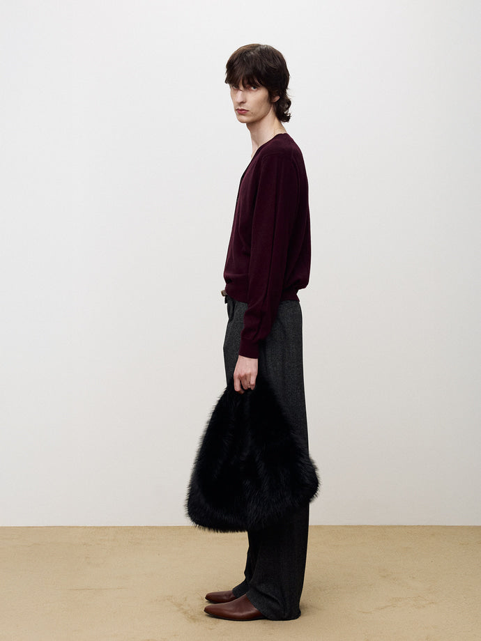 Tonywack - Super Fine Merino Wool Knit Cardigan (Burgundy) product image 3 | TRAB K-Fashion Australia