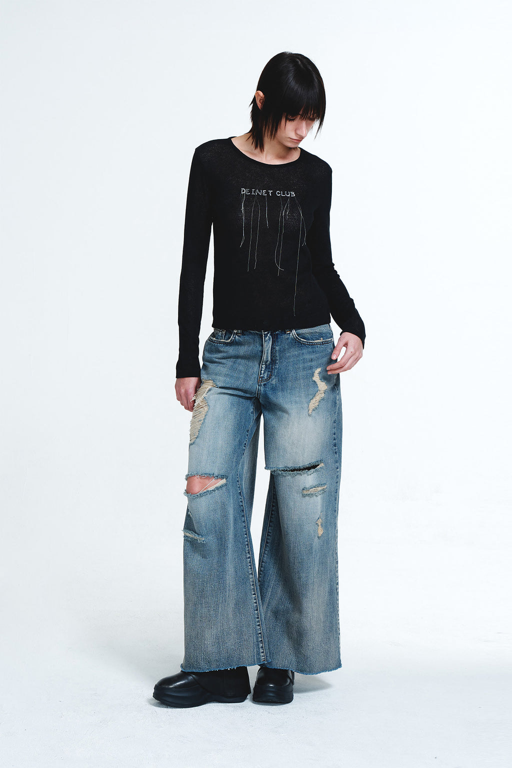 Deinet - Sheer Long Sleeve (Black) product image 5 | TRAB K-Fashion Australia