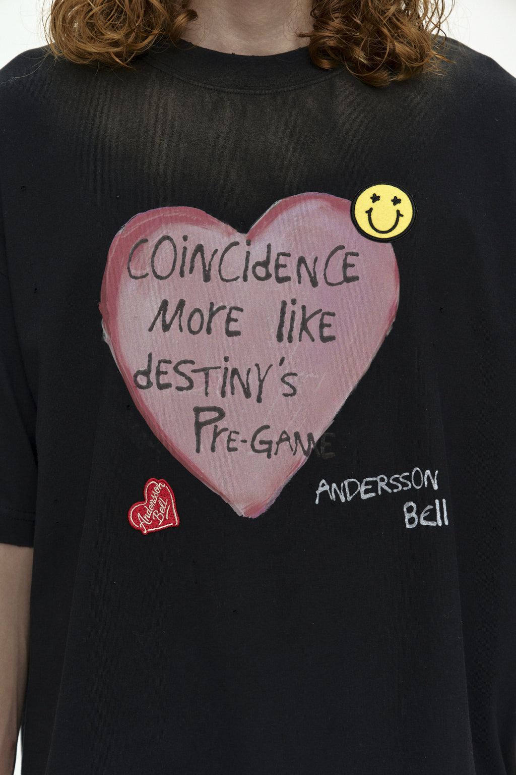 Andersson Bell - (essential) Unisex Spray Washed Heart Message T-Shirt (Essential) product image 6 | TRAB K-Fashion Australia
