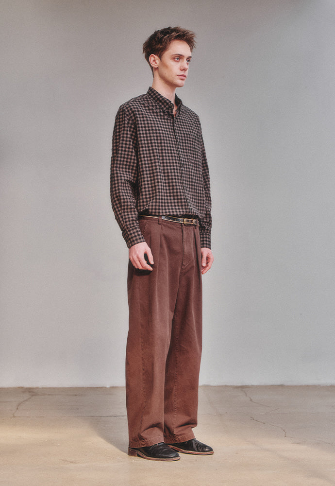 Art if acts - Gingham Check Oxford Shirt (Vintage Wood) product image 5 | TRAB K-Fashion Australia