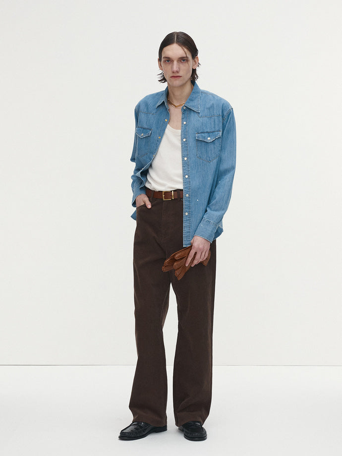 Tonywack - Washed Denim Hand-Painted Western Shirt (Washed Blue) product image 2 | TRAB K-Fashion Australia