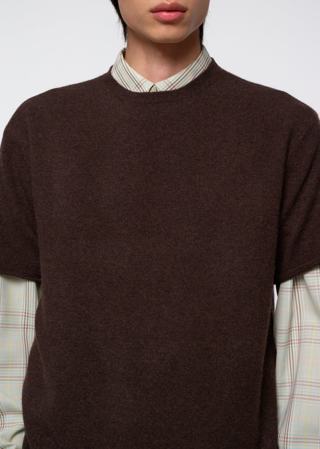Amomento - Cashmere Easy Half Sleeve Knit (Brown) product image 8 | TRAB K-Fashion Australia