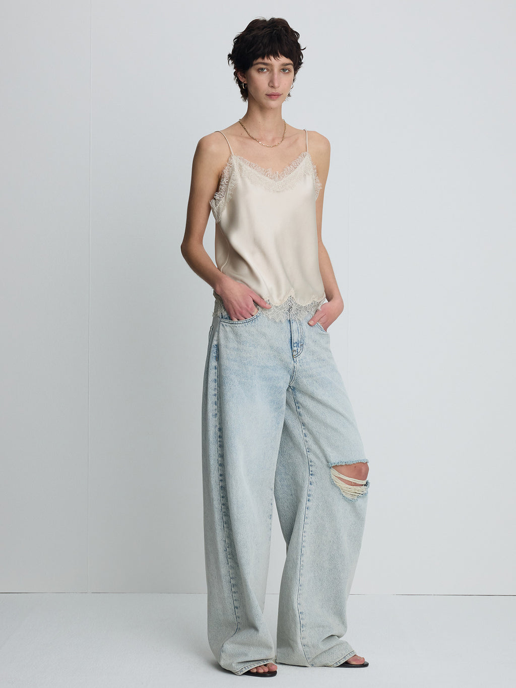 Tonywack - Satin Lace Camisole (Beige) product image 5 | TRAB K-Fashion Australia