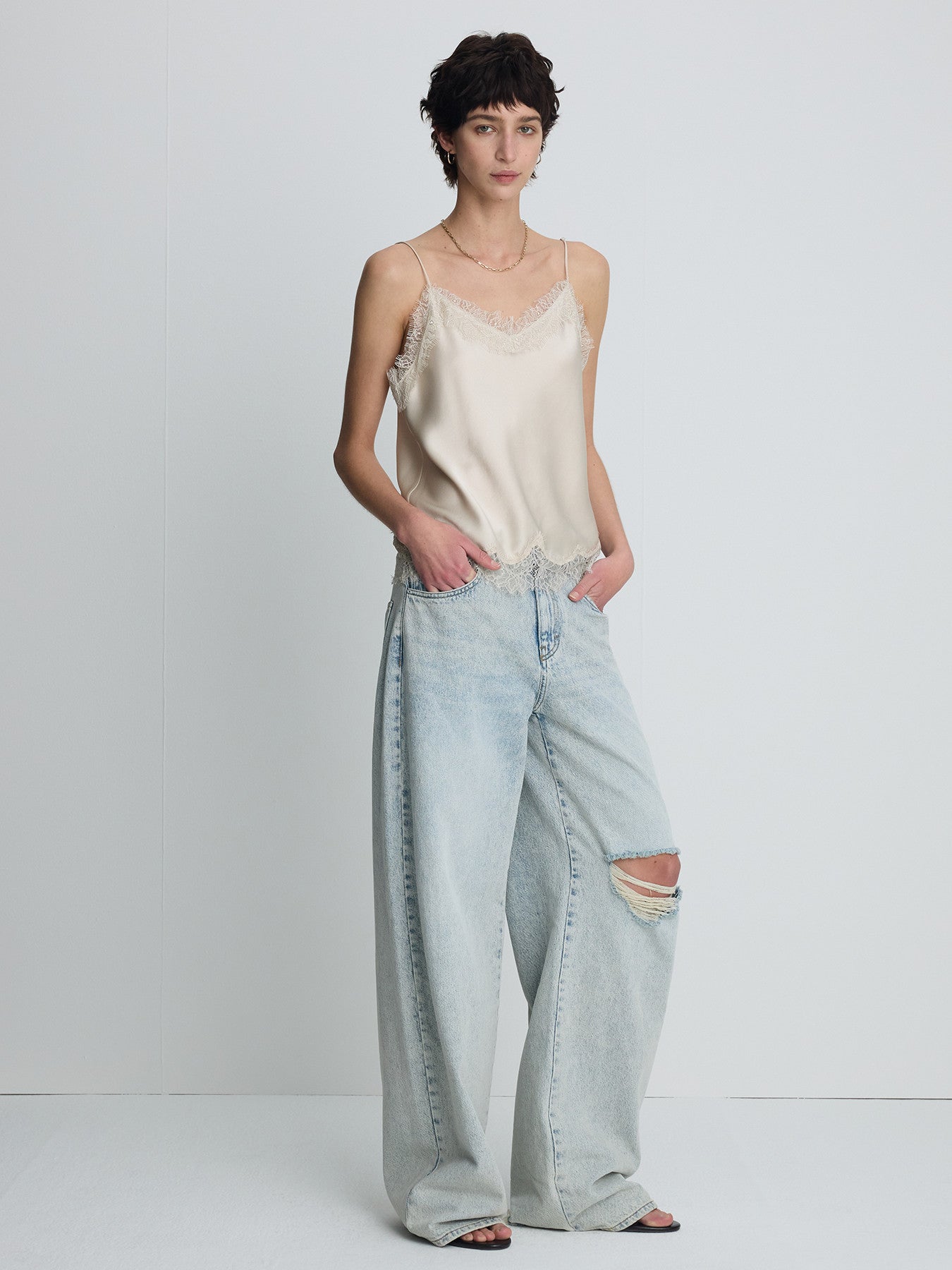Tonywack - Satin Lace Camisole (Beige) product image 5 | TRAB K-Fashion Australia