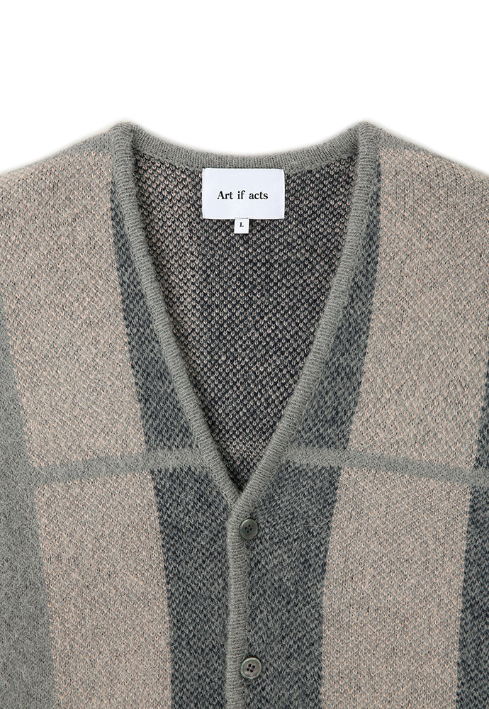 Art if acts - Mohair Ombre Check Cardigan (Grey) product image 9 | TRAB K-Fashion Australia