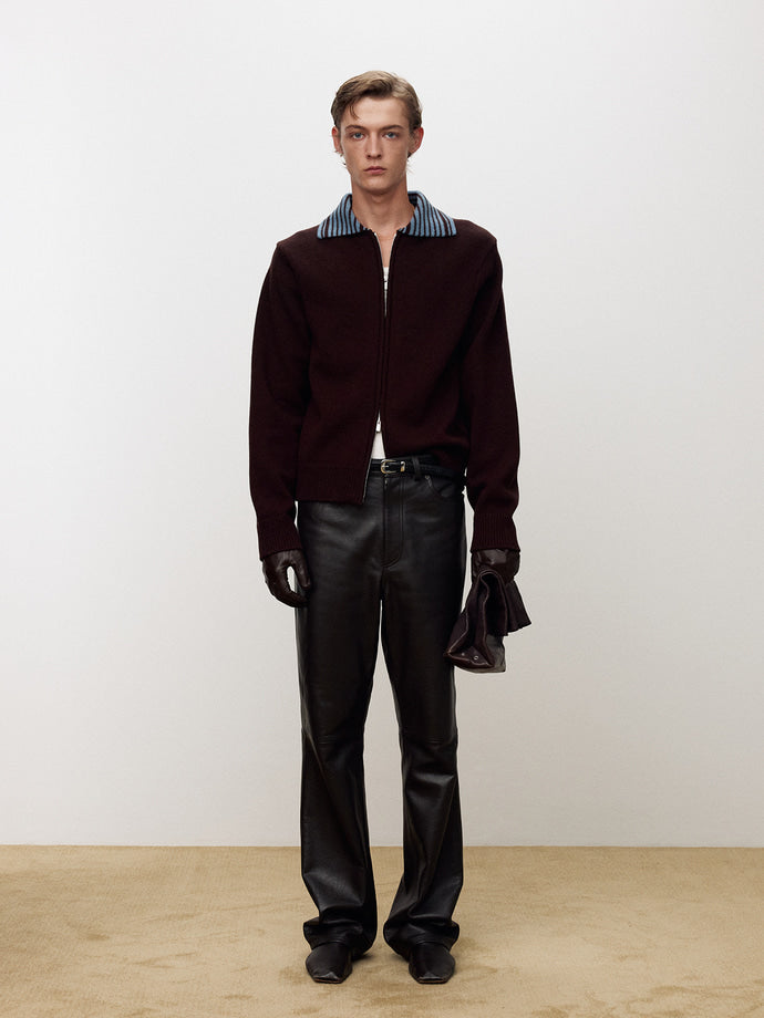 Tonywack - Contrast Collar Full-Zip Blouson (Brown) product image 2 | TRAB K-Fashion Australia