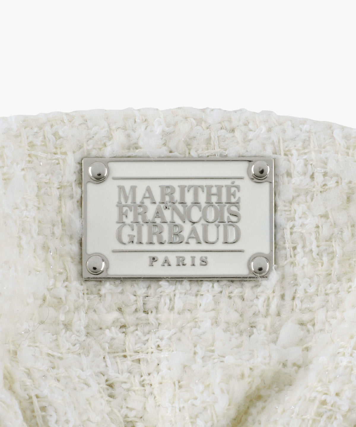 Marithe & Francois Girbaud - Classic Logo Tweed Big Scrunchie (Ivory) product image 3 | TRAB K-Fashion Australia