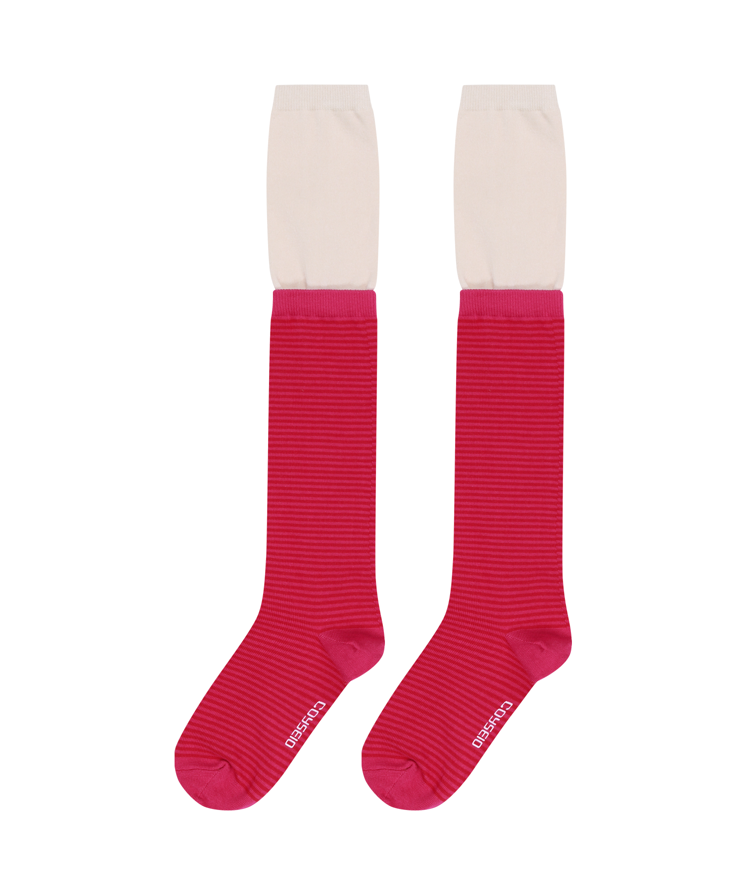 Coyseio - Double-Layer Striped Socks (Pink) product image 1 | TRAB K-Fashion Australia