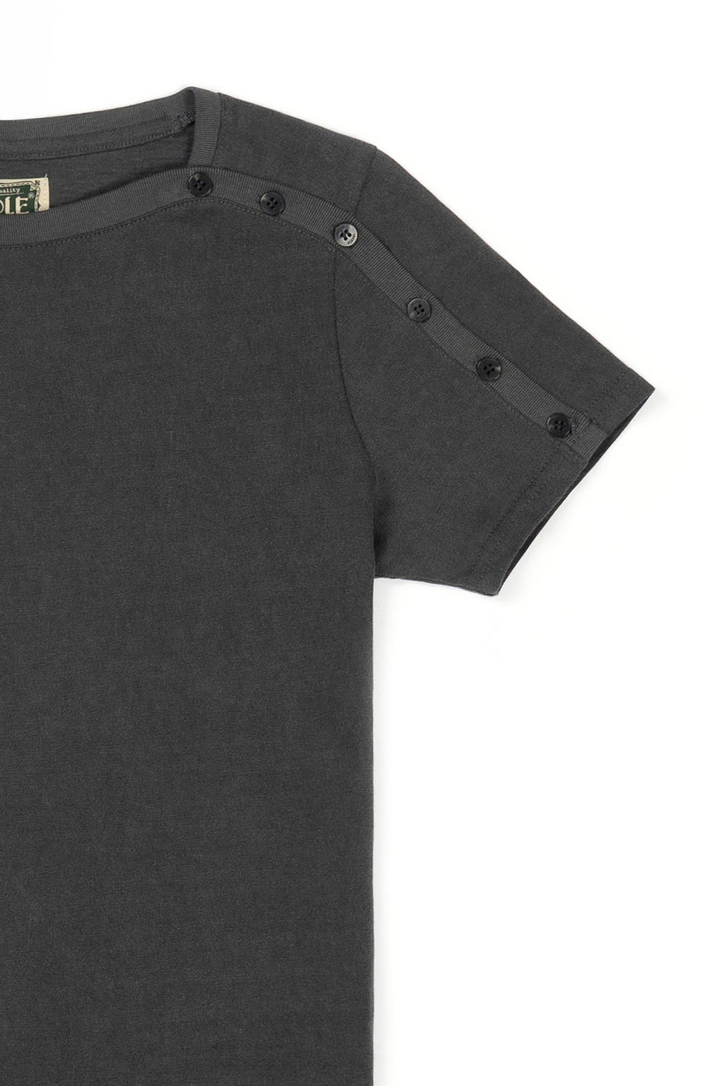 Ioedle - Tight-Button Boat Neck T-Shirt (Charcoal) product image 6 | TRAB K-Fashion Australia