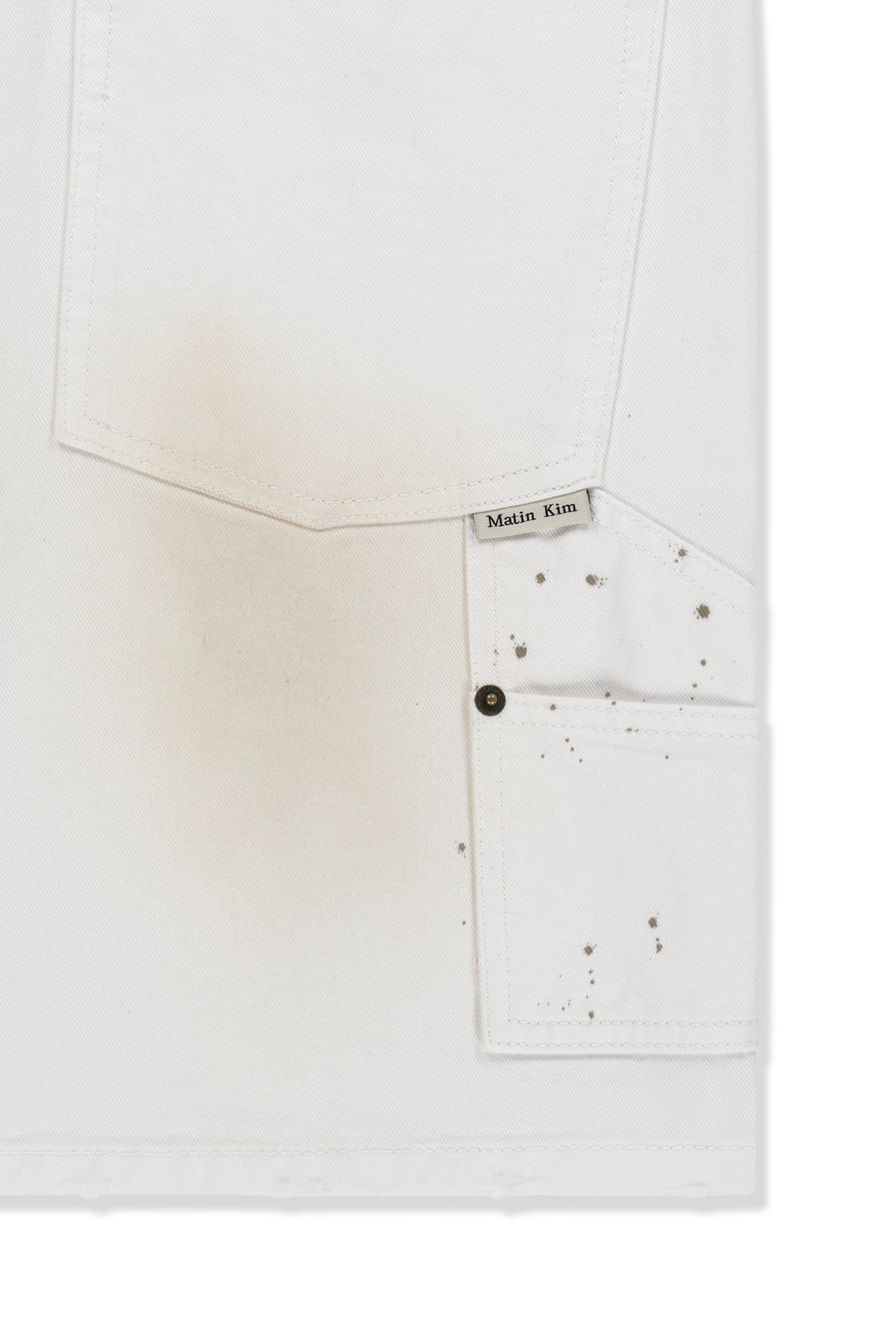 Matin Kim - Carpenter Bermuda Denim Pants (White) product image 5 | TRAB K-Fashion Australia