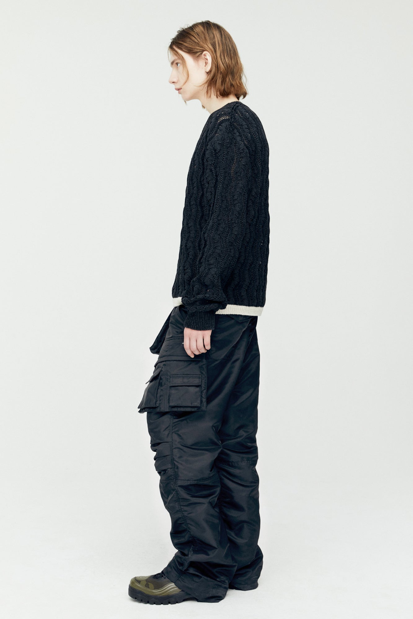 Andersson Bell - Two Tone Wave Crew-Neck Sweater (Black) product image 4 | TRAB K-Fashion Australia