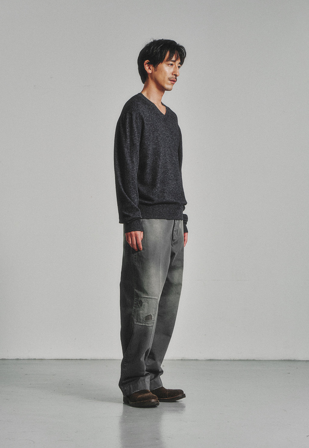 Art if acts - Sashiko Chino Pants (Faded Charcoal) product image 3 | TRAB K-Fashion Australia