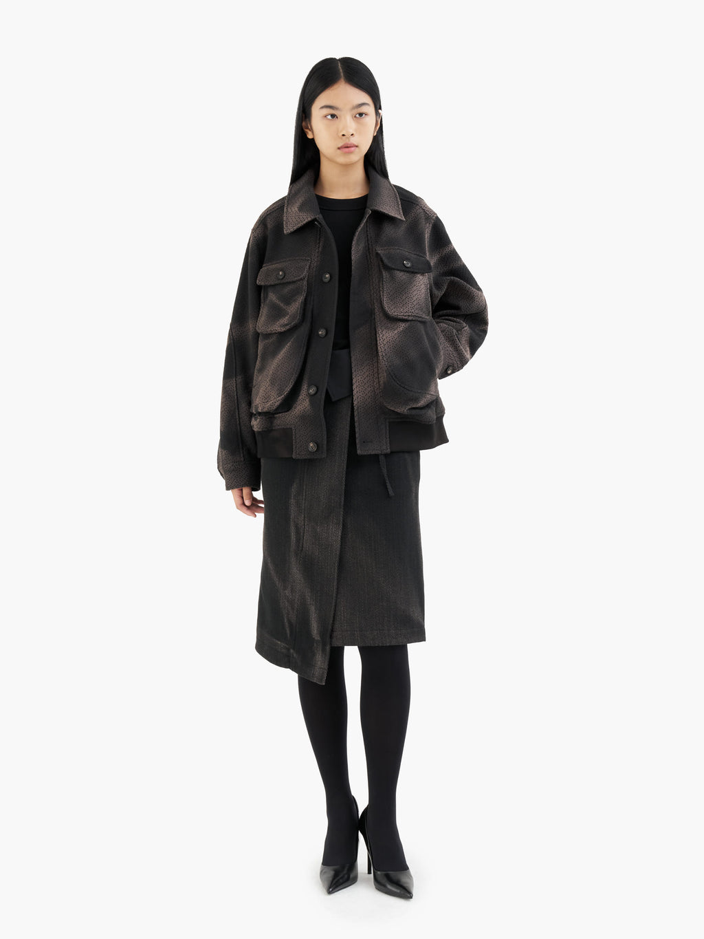 Jiyong Kim - Sun-Bleached Big Pocket Jacket (Black) product image 4 | TRAB K-Fashion Australia