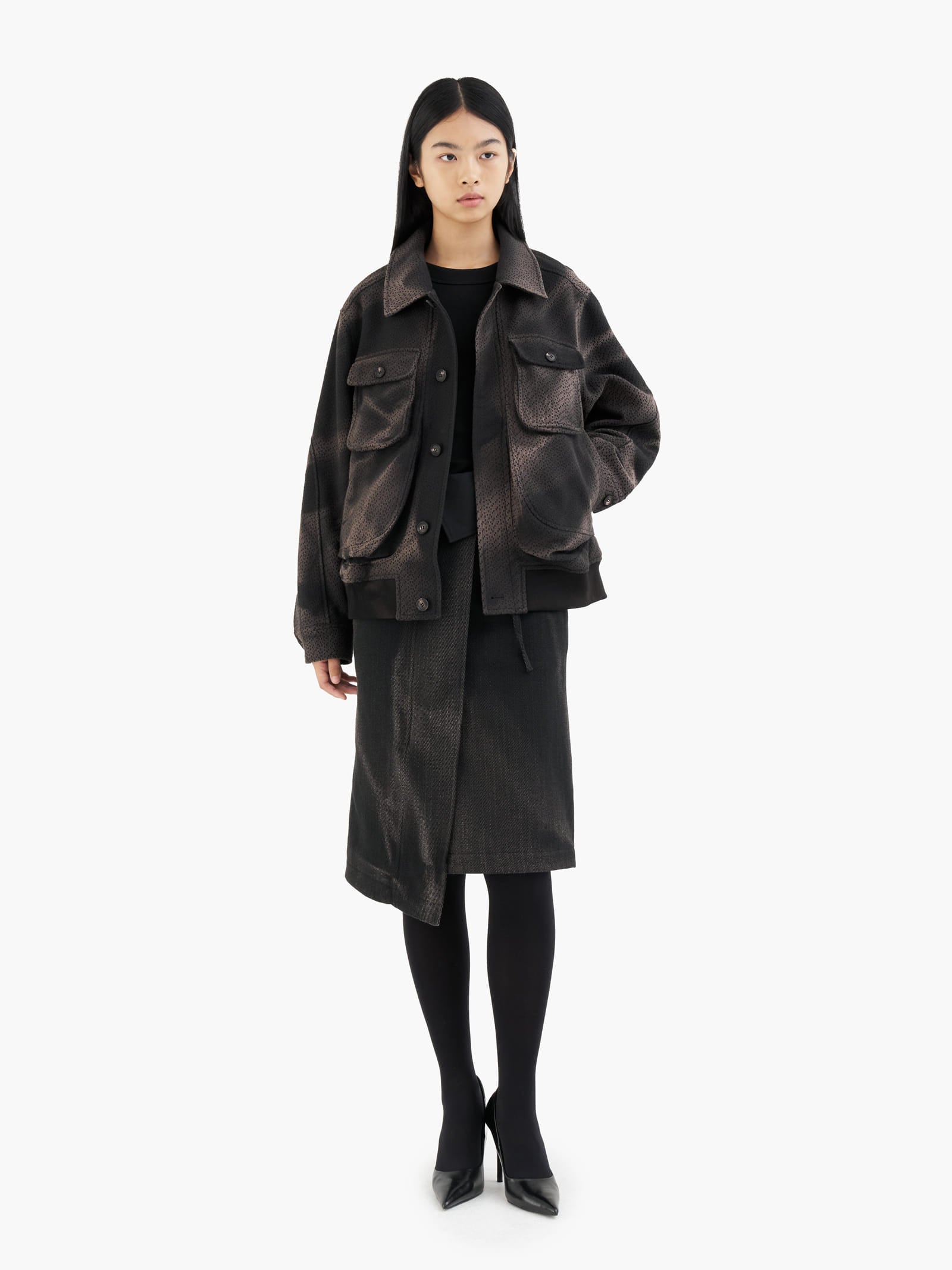 Jiyong Kim - Sun-Bleached Big Pocket Jacket (Black) product image 4 | TRAB K-Fashion Australia