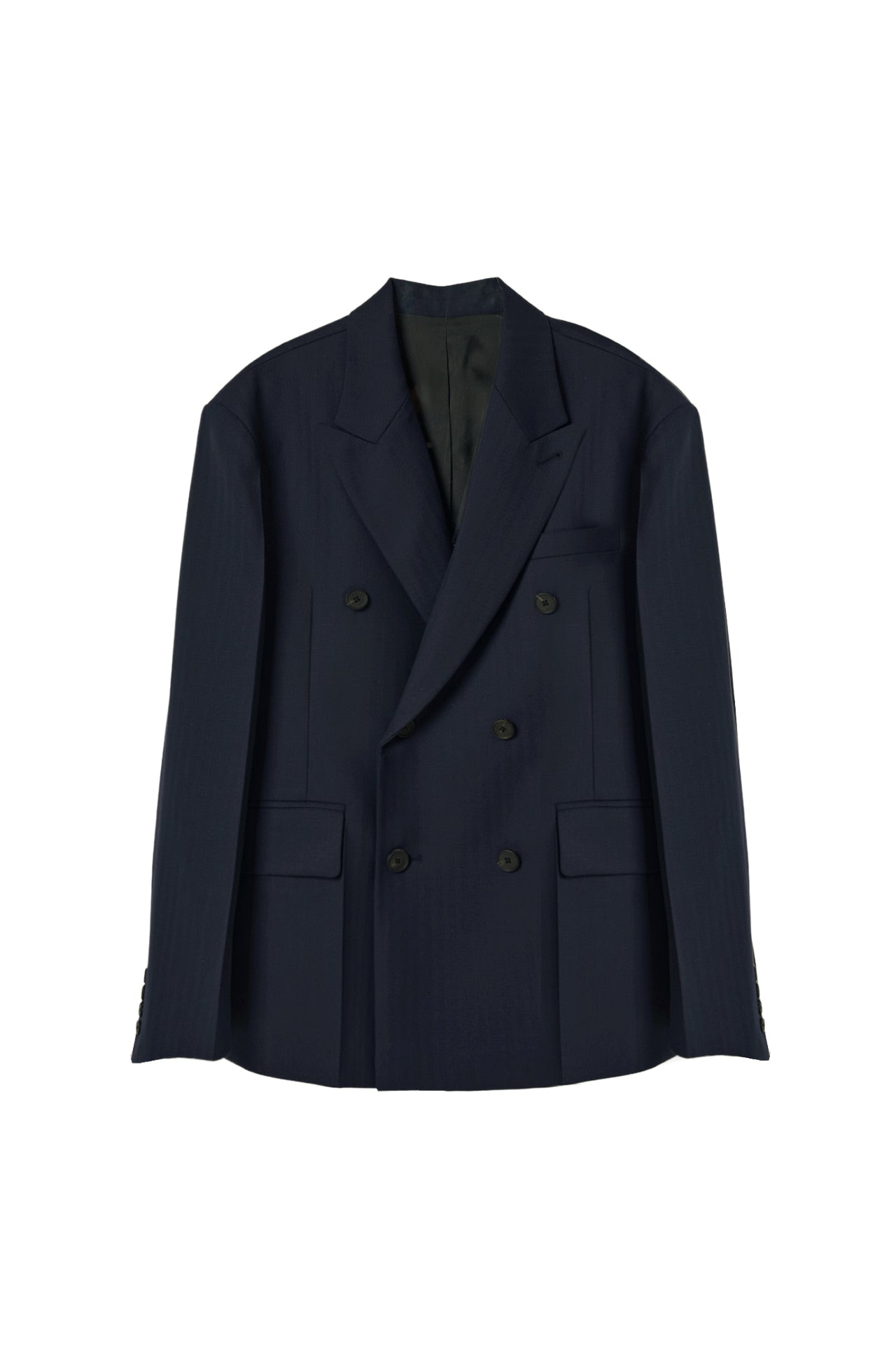STU - Herringbone Double Breasted Blazer (Navy) product image 18 | TRAB K-Fashion Australia