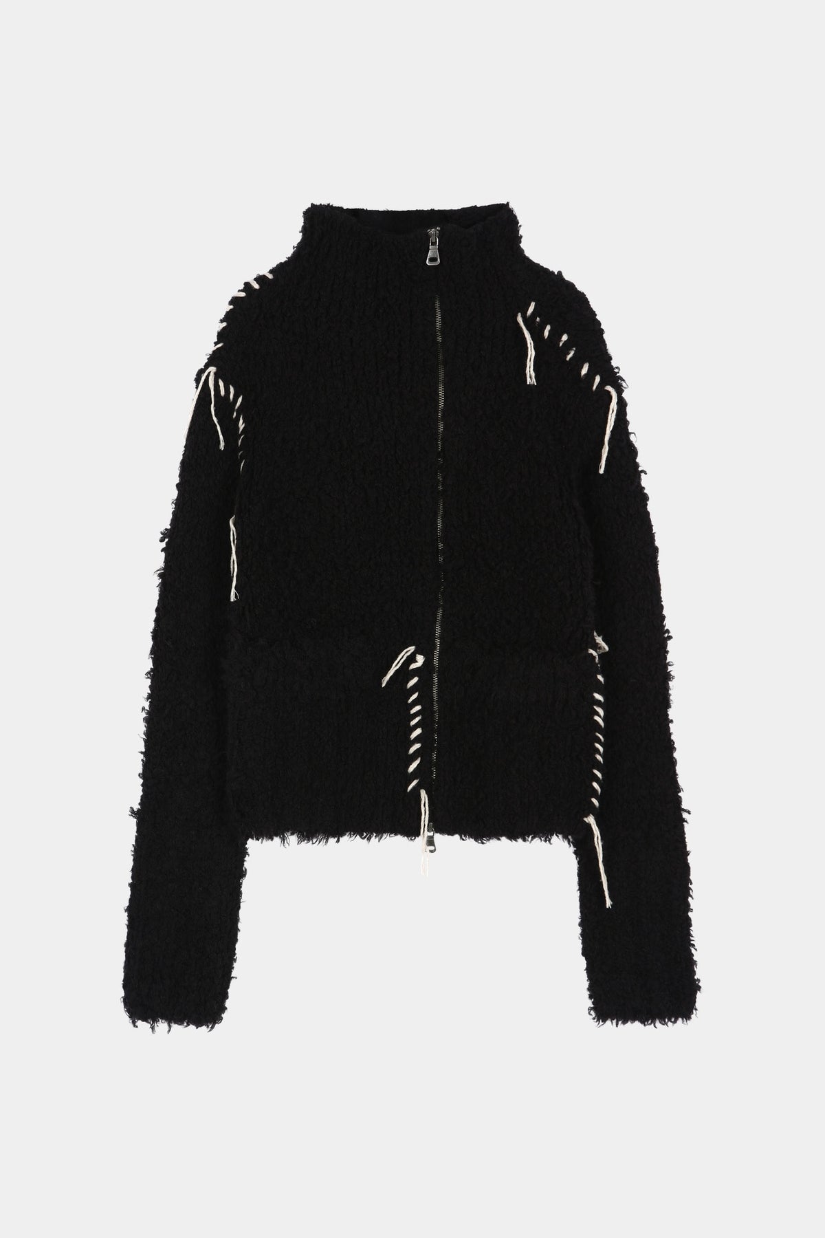 Andersson Bell - Hand Stitched Hairy Zip-Up Cardigan (Black) product image 8 | TRAB K-Fashion Australia