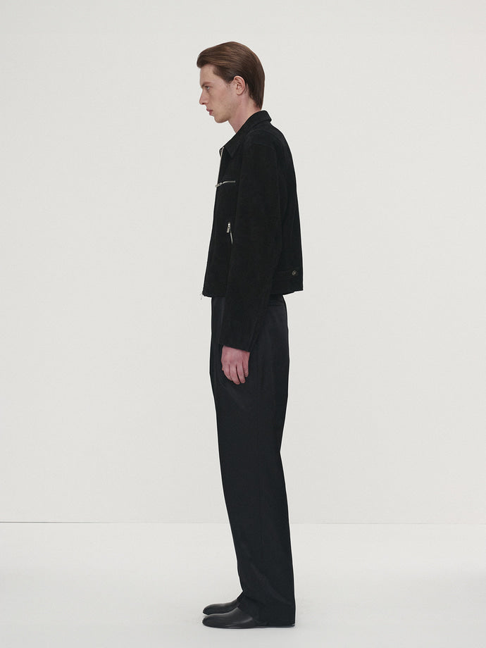 Tonywack - Suede Zip Blouson Jacket (Black) product image 3 | TRAB K-Fashion Australia